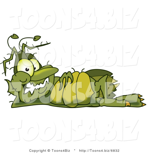 Vector Illustration of a Cartoon Germ Mascot Relaxing