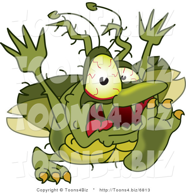 Vector Illustration of a Cartoon Germ Mascot Running