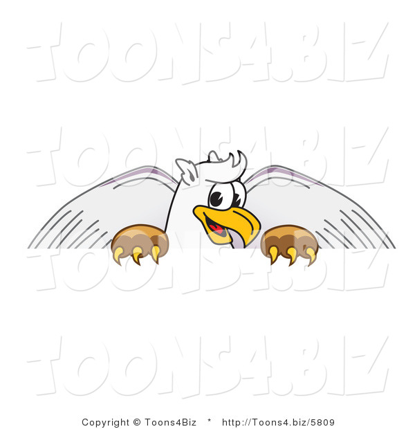 Vector Illustration of a Cartoon Griffin Mascot Behind a Blank Sign