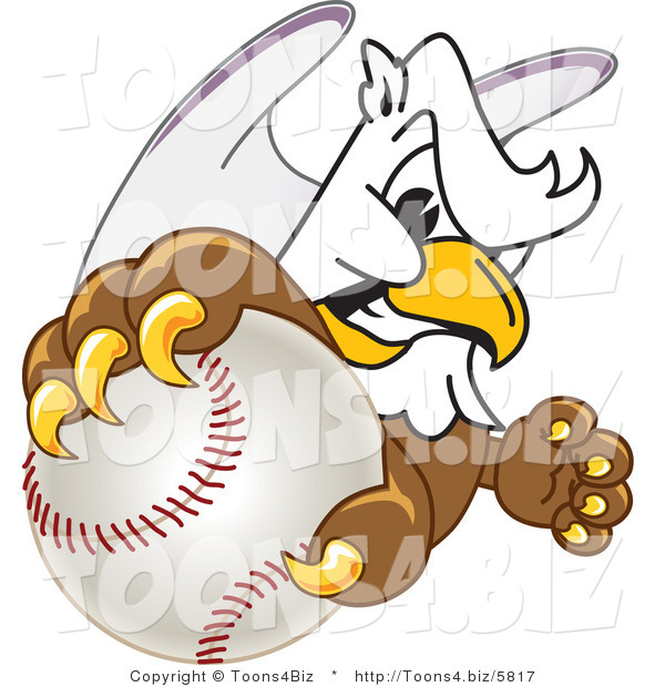 Vector Illustration of a Cartoon Griffin Mascot Grabbing a Baseball
