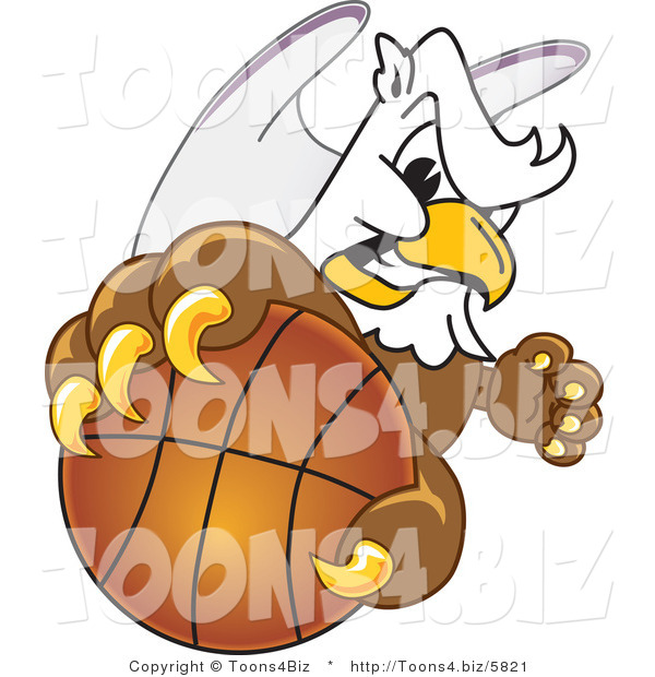 Vector Illustration of a Cartoon Griffin Mascot Grabbing a Basketball