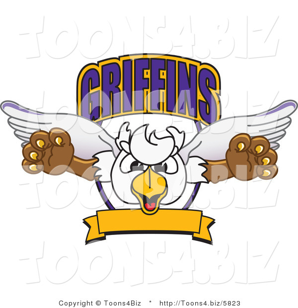 Vector Illustration of a Cartoon Griffins Mascot Logo