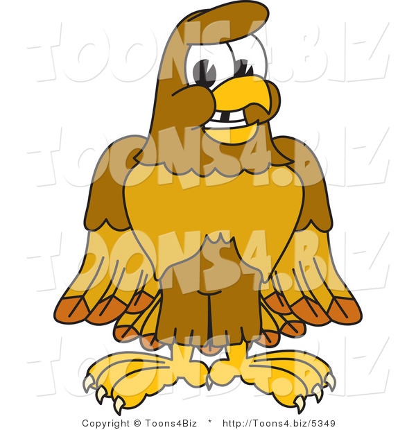 Vector Illustration of a Cartoon Hawk Mascot Character with a Missing Tooth
