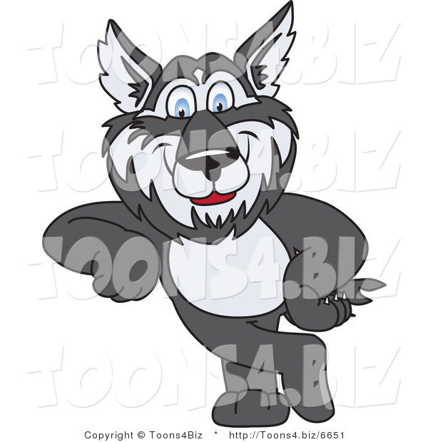 Vector Illustration of a Cartoon Husky Mascot Leaning