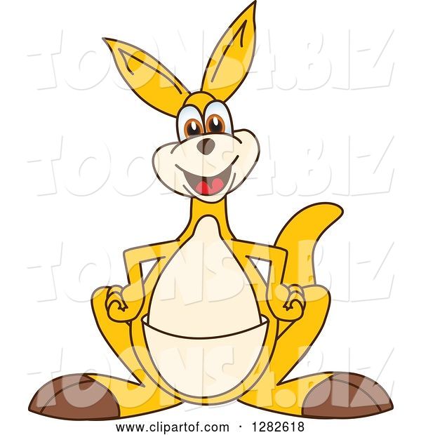 Vector Illustration of a Cartoon Kangaroo Mascot
