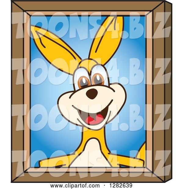 Vector Illustration of a Cartoon Kangaroo Mascot Portrait