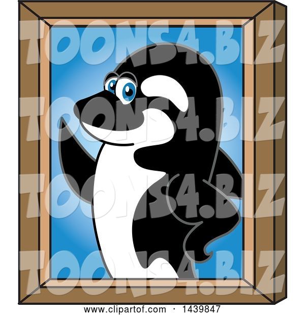 Vector Illustration of a Cartoon Killer Whale Orca Mascot Portrait