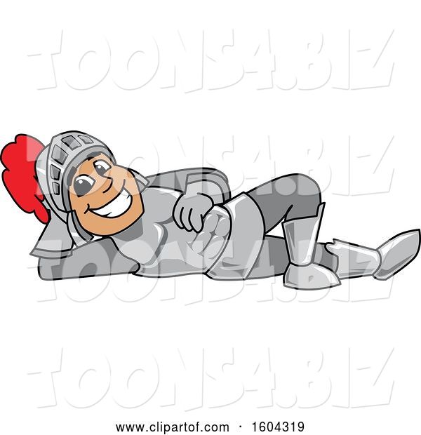 Vector Illustration of a Cartoon Knight Mascot Relaxing