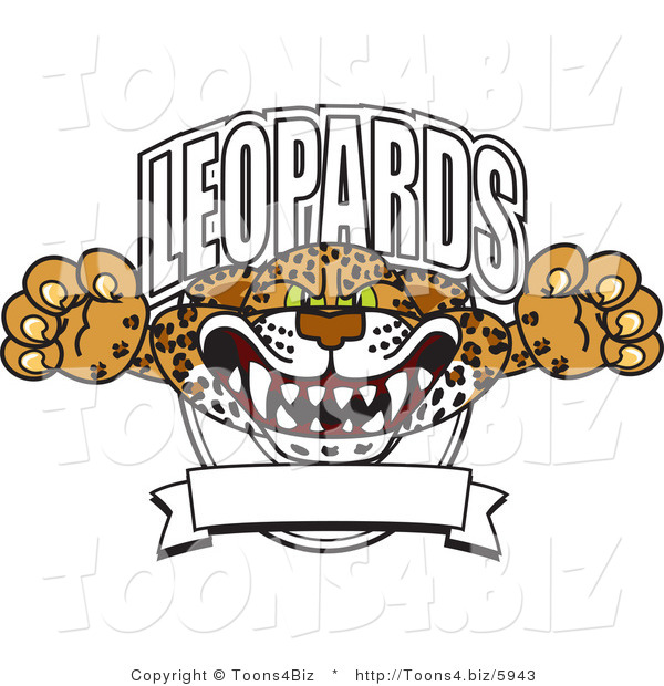Vector Illustration of a Cartoon Leopards Mascot Logo