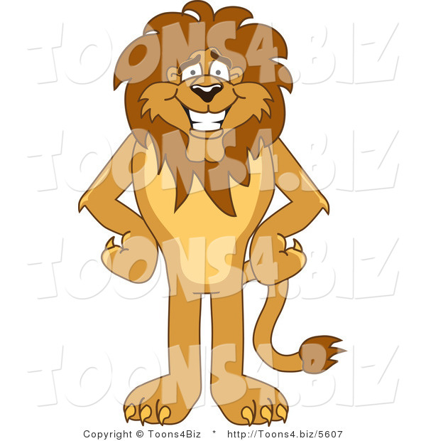 Vector Illustration of a Cartoon Lion Mascot
