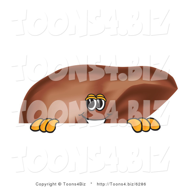 Vector Illustration of a Cartoon Liver Mascot Looking over a Blank Sign