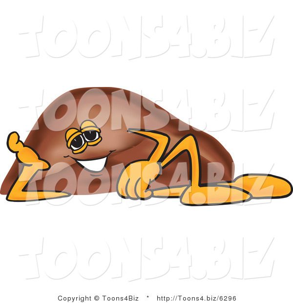Vector Illustration of a Cartoon Liver Mascot Reclined