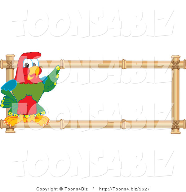 Vector Illustration of a Cartoon Parrot Mascot Bamboo Logo