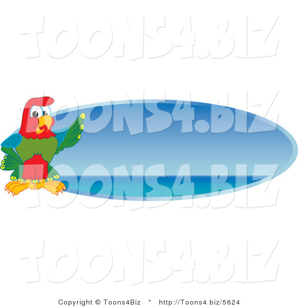 Vector Illustration of a Cartoon Parrot Mascot Blue Sea Logo