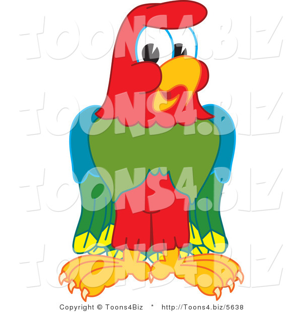 Vector Illustration of a Cartoon Parrot Mascot