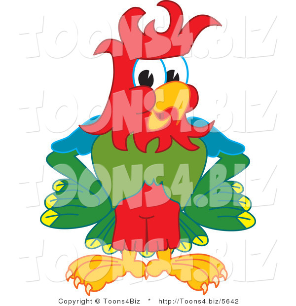 Vector Illustration of a Cartoon Parrot Mascot with Funky Hair