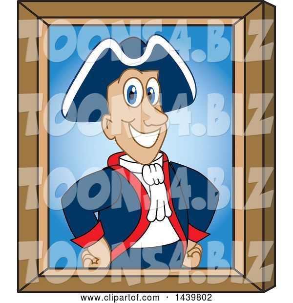 Vector Illustration of a Cartoon Patriot Mascot Portrait