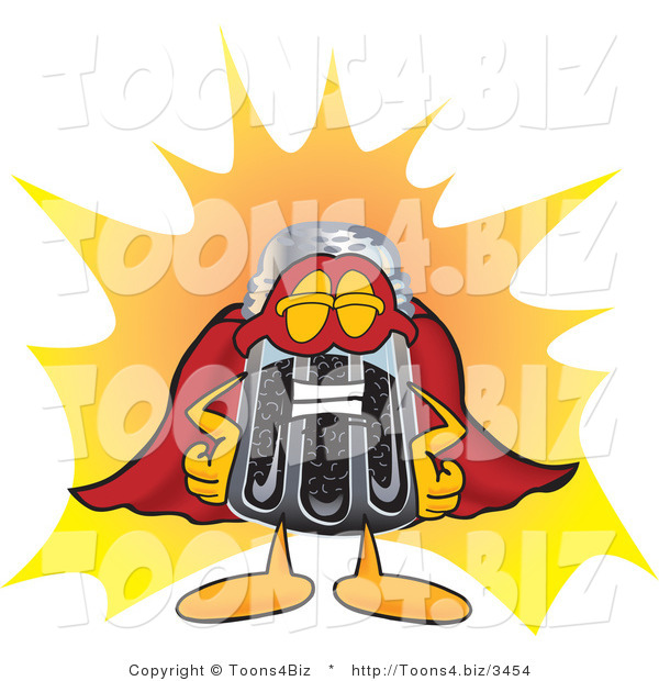 Vector Illustration of a Cartoon Pepper Shaker Mascot Dressed As a Super Hero
