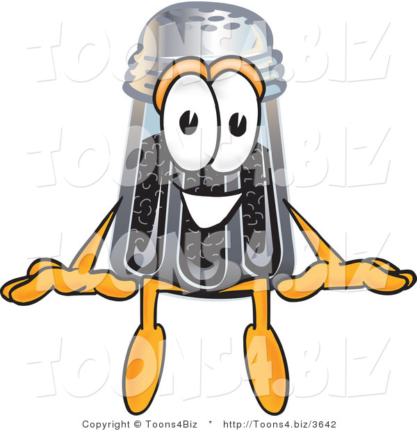 Vector Illustration of a Cartoon Pepper Shaker Mascot Sitting