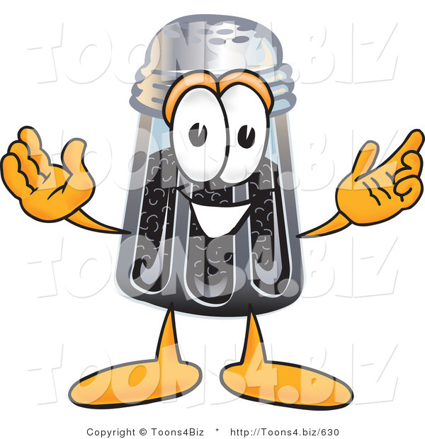 Vector Illustration of a Cartoon Pepper Shaker Mascot with Welcoming Open Arms