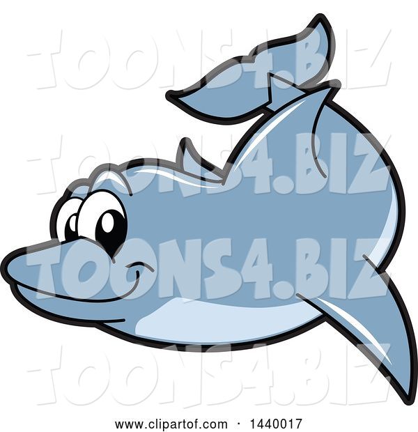 Vector Illustration of a Cartoon Porpoise Dolphin School Mascot Swimming