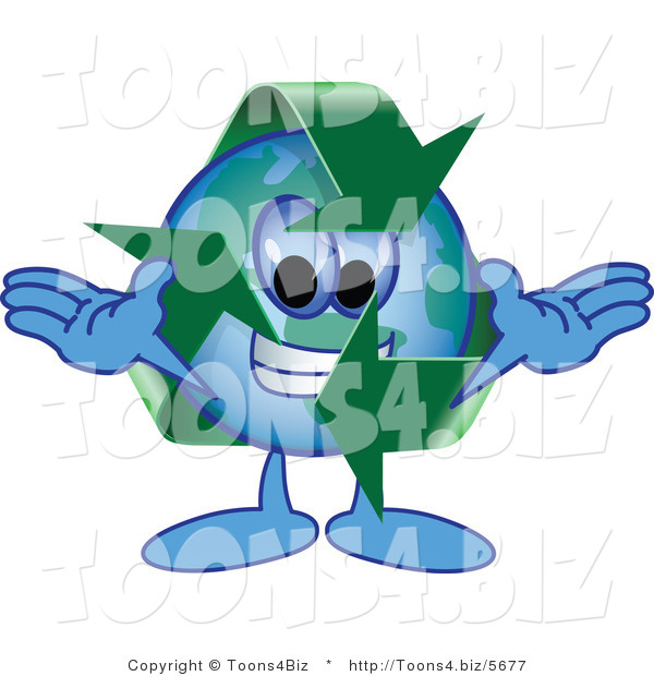 Vector Illustration of a Cartoon Recycle Mascot