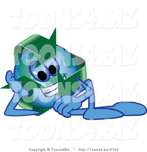 Vector Illustration of a Cartoon Recycle Mascot Resting