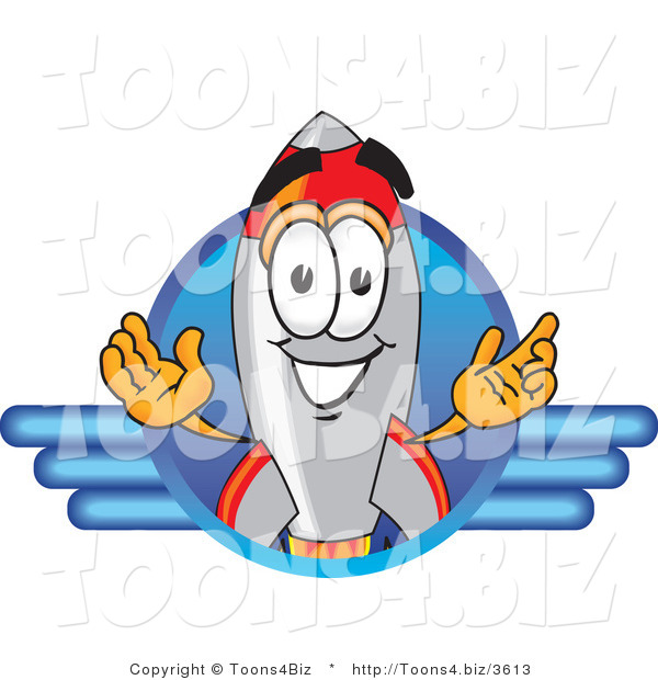 Vector Illustration of a Cartoon Rocket Mascot Logo