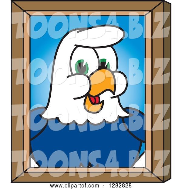 Vector Illustration of a Cartoon Seahawk Mascot Portrait