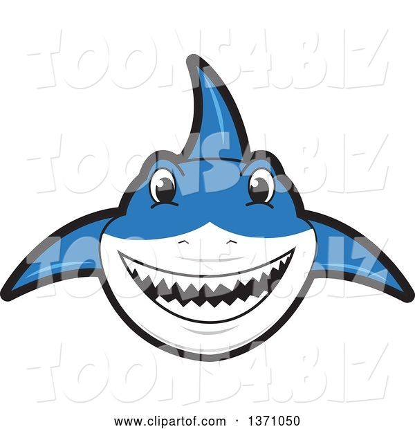 Vector Illustration of a Cartoon Shark School Mascot