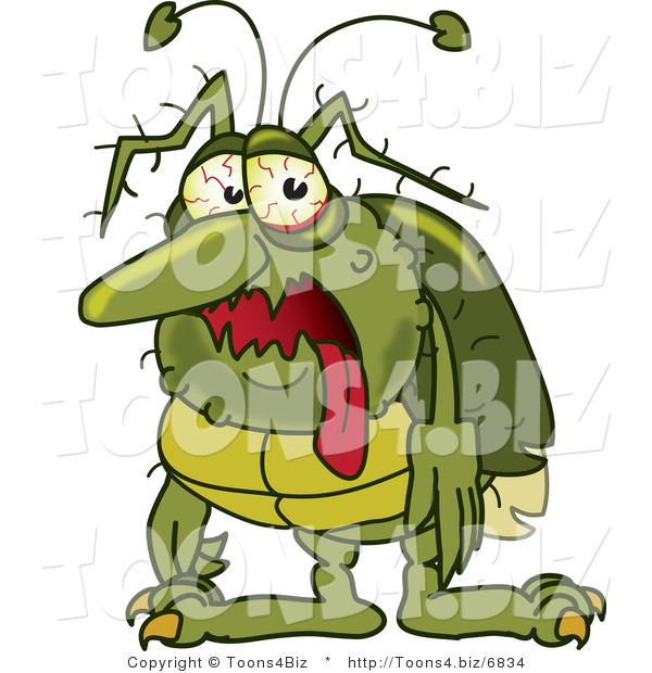 Vector Illustration of a Cartoon Sick Germ Mascot