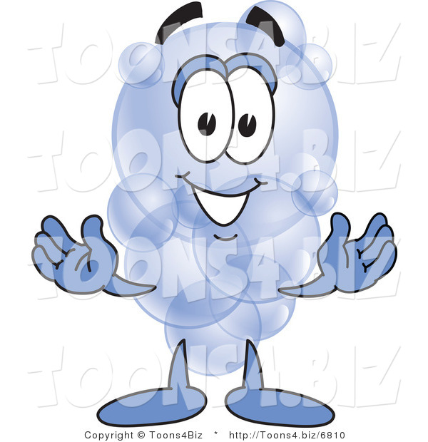 Vector Illustration of a Cartoon Soap Bubble Mascot