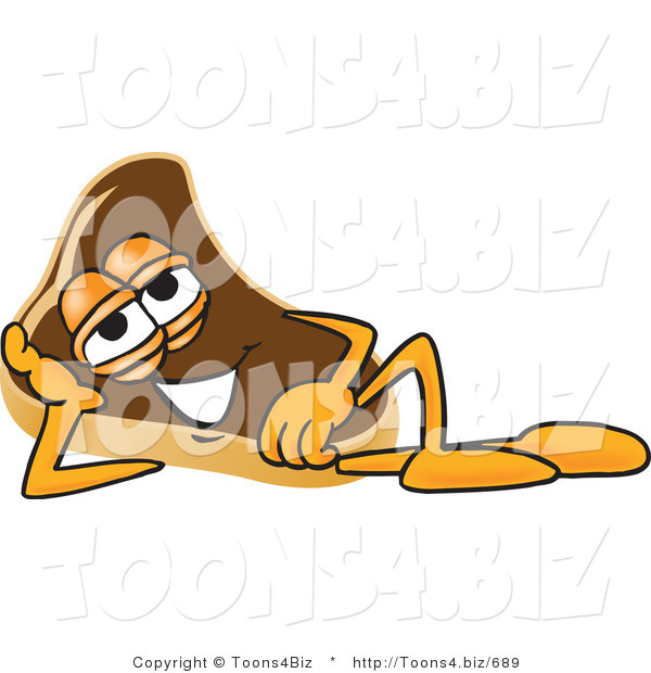 Vector Illustration of a Cartoon Steak Mascot Lying on His Side and Resting His Head on His Hand