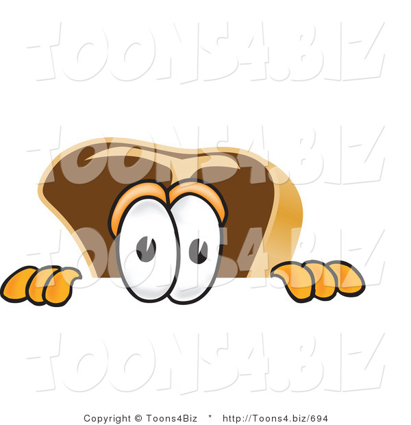 Vector Illustration of a Cartoon Steak Mascot Peeking over a Surface