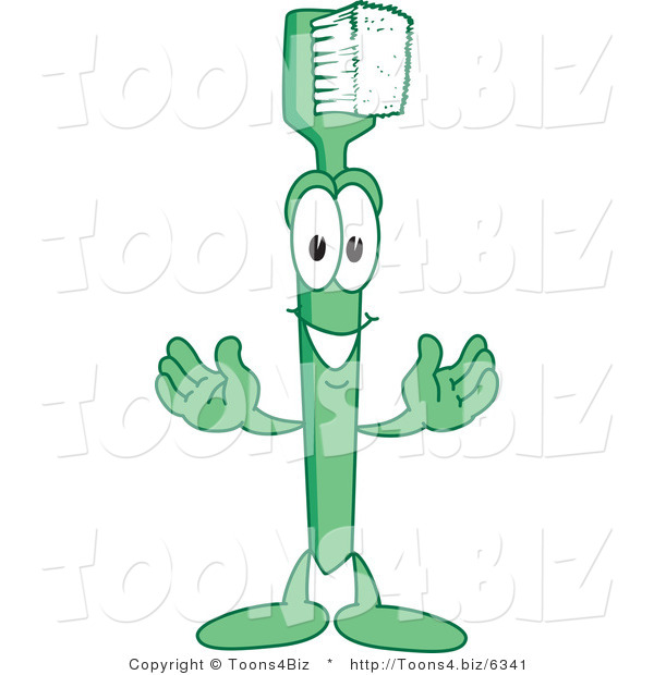 Vector Illustration of a Cartoon Toothbrush Mascot