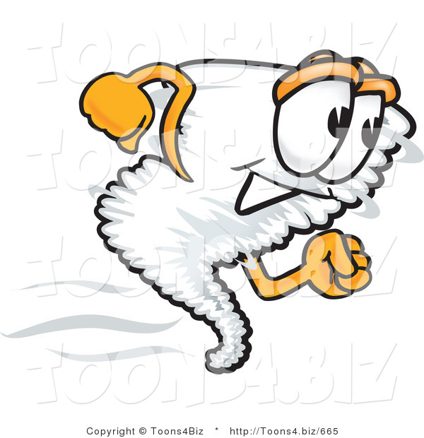 Vector Illustration of a Cartoon Tornado Mascot Running