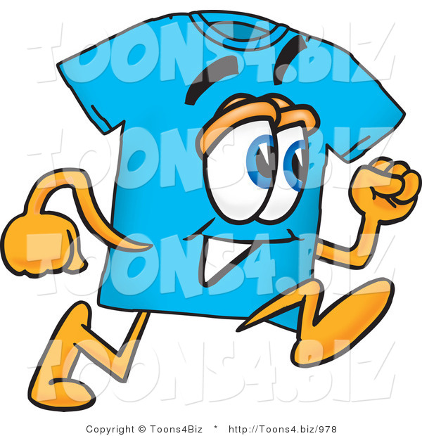 Vector Illustration of a Cartoon T-Shirt Mascot Running