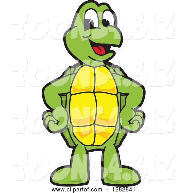 Vector Illustration of a Cartoon Turtle Mascot