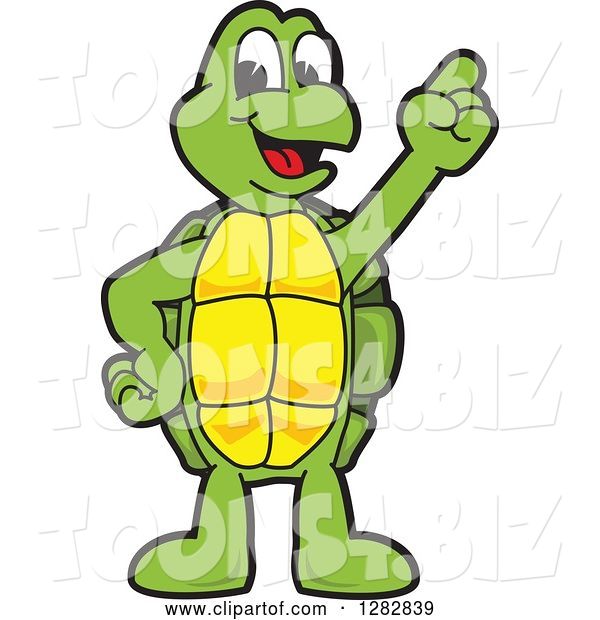 Vector Illustration of a Cartoon Turtle Mascot with an Idea