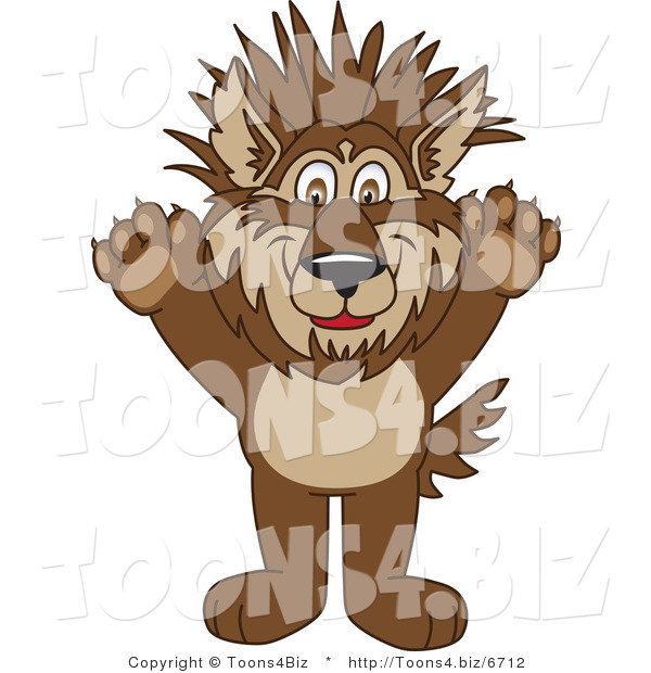 Vector Illustration of a Cartoon Wolf Mascot with Spiked Hair