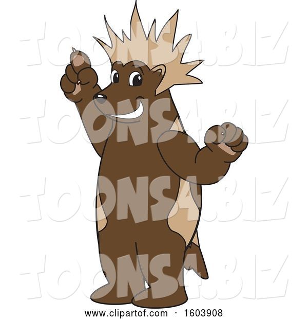 Vector Illustration of a Cartoon Wolverine Mascot with a Mohawk