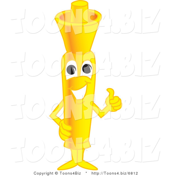 Vector Illustration of a Cartoon Yellow Highlighter Mascot Holding a Thumb up