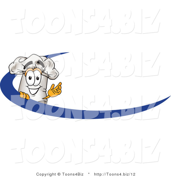Vector Illustration of a Chef Hat Mascot on an Employee Name Tag with a Blue Dash