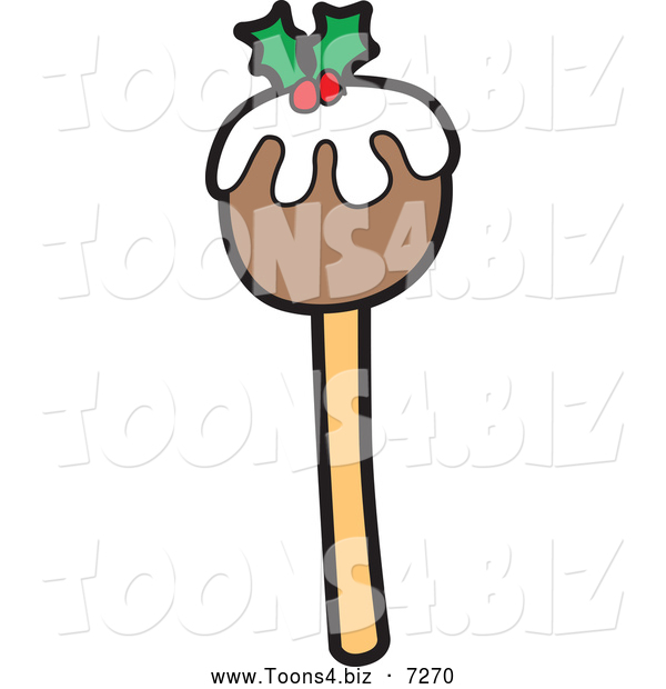 Vector Illustration of a Christmas Pudding Cake Pop