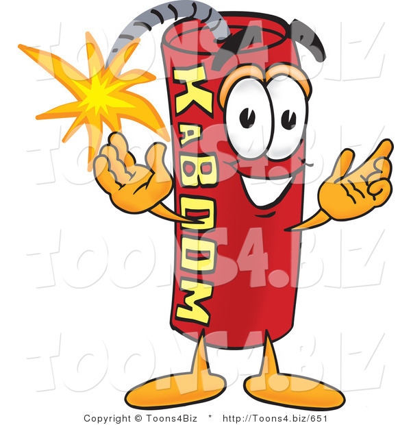 Vector Illustration of a Dynamite Stick Mascot