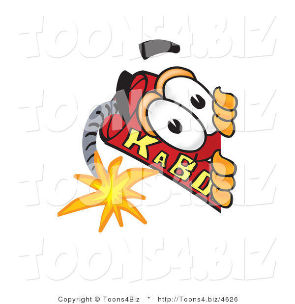 Vector Illustration of a Dynamite Stick Mascot Peeking Around a Corner