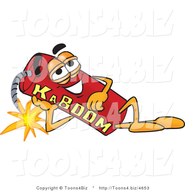 Vector Illustration of a Dynamite Stick Mascot Resting His Head on His Hand