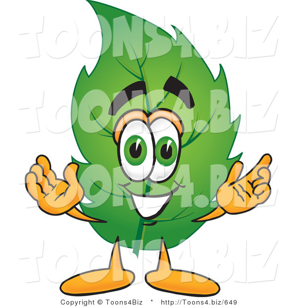 Vector Illustration of a Green Leaf Mascot