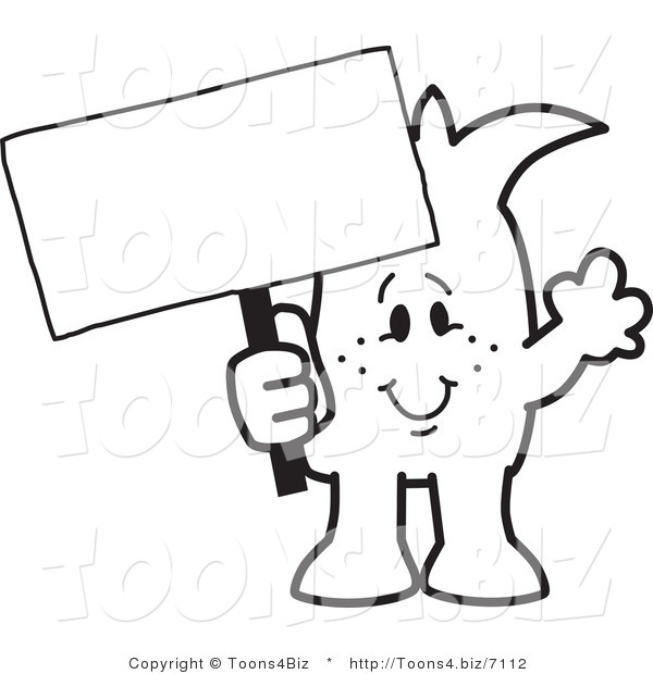 Vector Illustration of a Guy Holding a Blank Sign