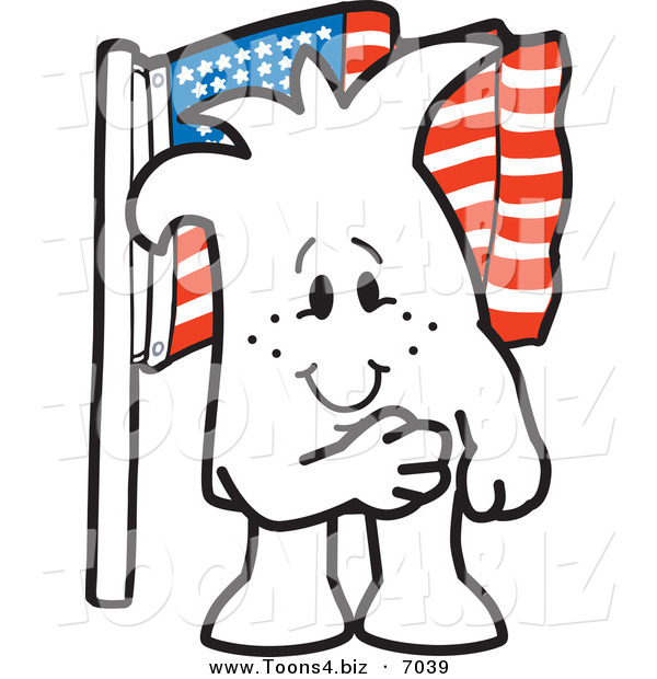 Vector Illustration of a Guy Pledging Allegiance to the American Flag